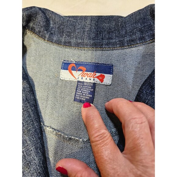 WAK Women's 18/20W Denim Zip Up Jean Jacket - Picture 3 of 8